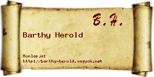 Barthy Herold névjegykártya